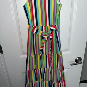 Zunie Multicolor Stripe Sleeveless Maxi Dress